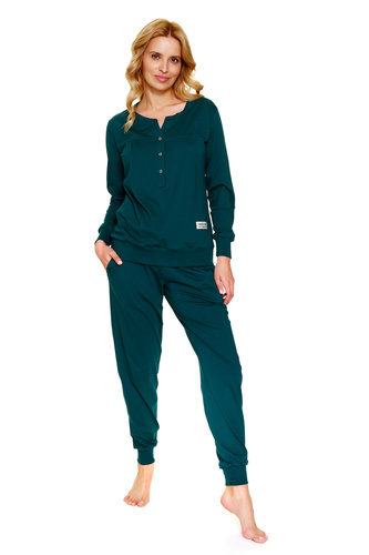 Doctor Nap 4349 – Piżama damska rozpinana z bawełny | Wygodne spodnie jogger