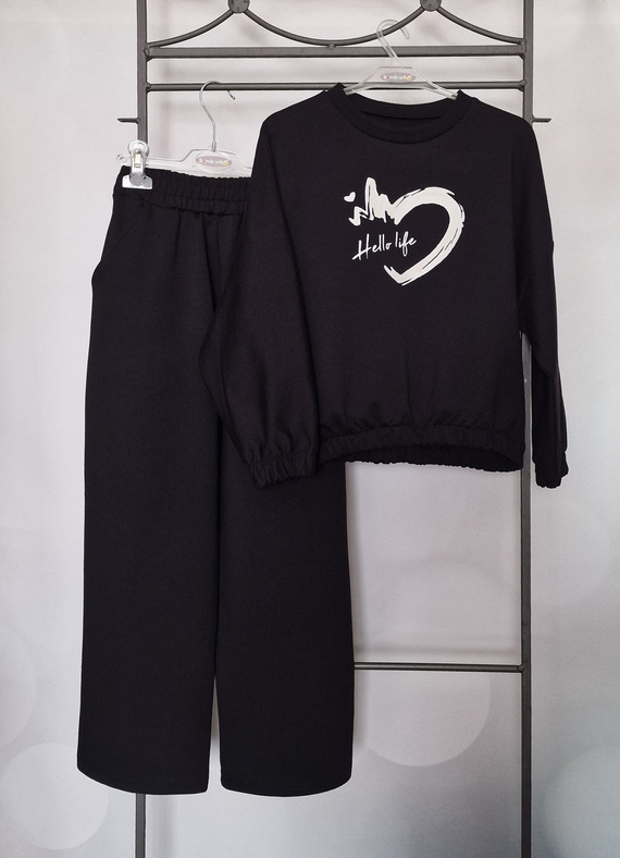 Bluza bawełniana dziecięca Bambarillo Gaja czarny | Dresówka z nadrukiem