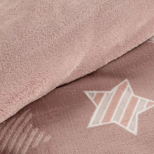 Pościel welurowa gwiazdki Flano 4 Eurofirany pudrowy róż