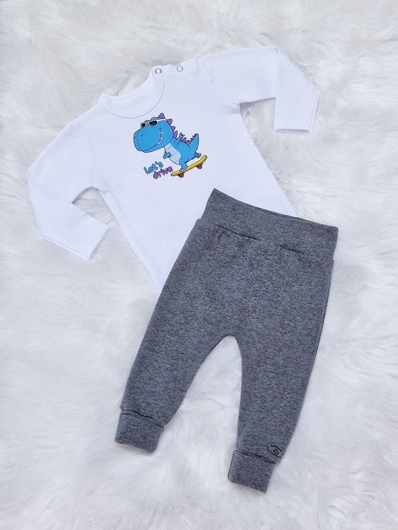 Body z długim rękawem Let's Drive Bambarillo biały