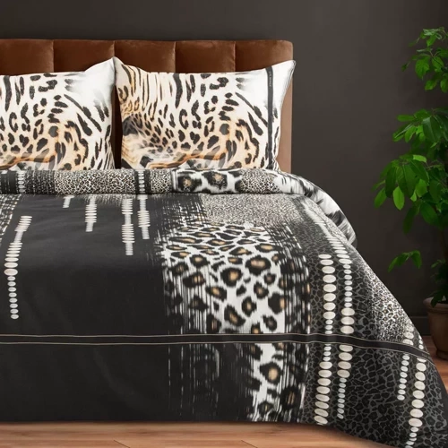 Pościel satynowa pantera Eva Minge Eva 22 Eurofirany czarny