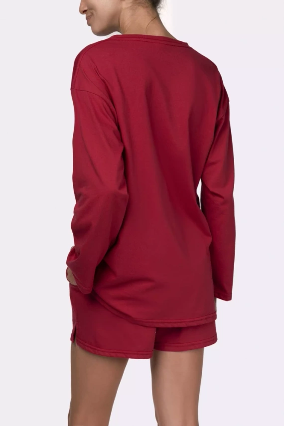 Piżama damska Joy longsleeve Mona burgund