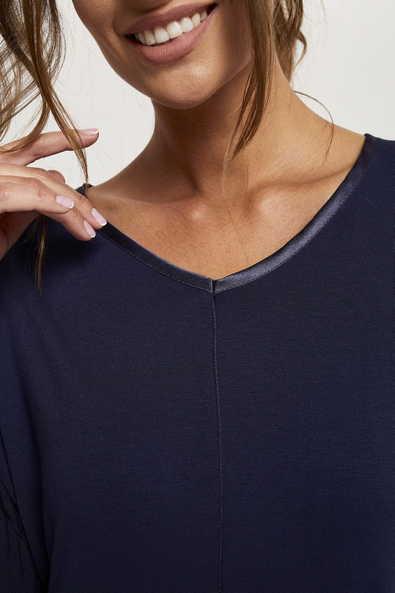 Piżama Damska 3/4 rękaw, 3/4 spodnie Song Italian Fashion - granatowy