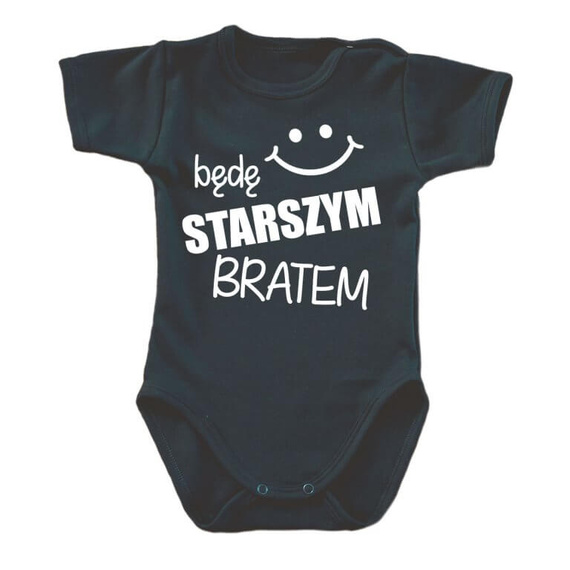 Body krótki rękaw "Będę STARSZYM bratem v2" Moocha biały