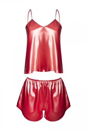 Karen Komplet piżamka damska satyna DKaren - Puder