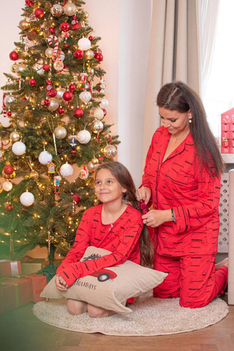 Piżama Damska 718 Madeleine Cat Love Forex - czerwony