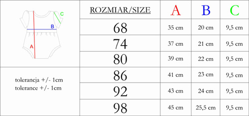 212152 Tola Rampers z krótkim rękawem Nicol