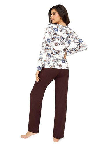 Piżama damska Naomi Long  Donna brązowy