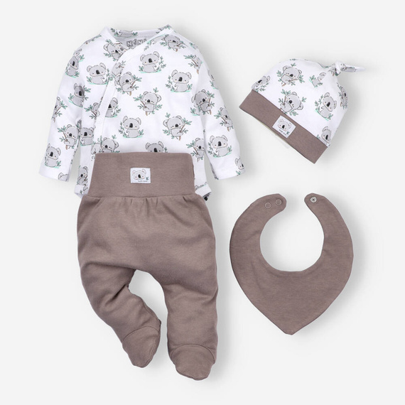 Komplet niemowlęcy z bawełny organicznej Sweets Koala Nini beżowy