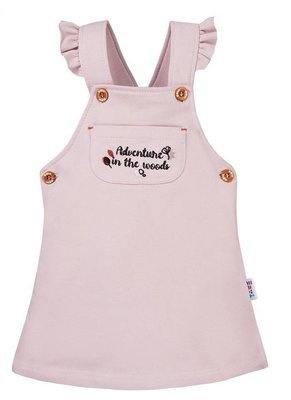 "Adventure" Ogrodniczka dla dziewczynki z nadrukiem Ewa Klucze - róż