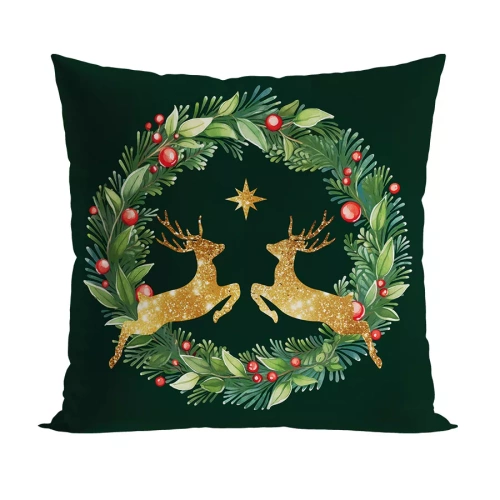 Poduszka świąteczna Złote jelonki Markizeta