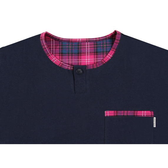 Bawełniana piżama męska z długim rękawem 2576/21 Jasiek Sesto Senso - granatowy