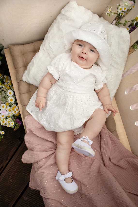 Sukienka dziewczęca Charlotte Pinokio - ecru