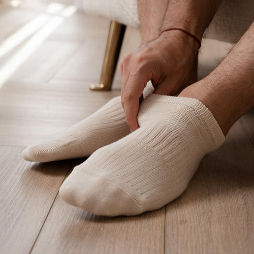 Art.197 Stopki Steven naturalne – unisex 100% bawełna, bezszwowe