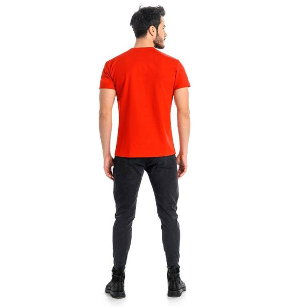 T-Shirt Męski Bawełniany Dany V- czerwony