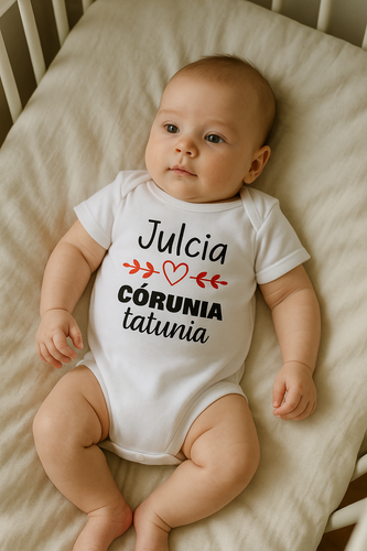 "Córunia tatusia z imieniem" body długi rękaw Moocha biały 