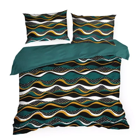 Pościel satynowa fale Nika 50 Eurofirany morski