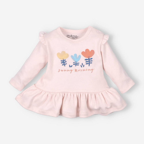 Tunika z bawełny organicznej Tęczowy Ogród Nini- różowa 