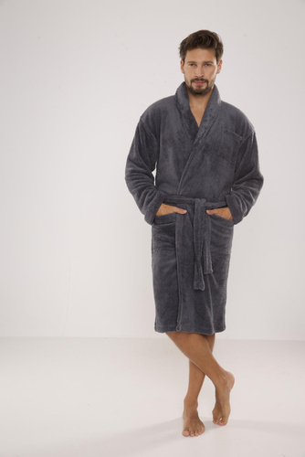 811 Plusz szlafrok męski De Lafense - szary