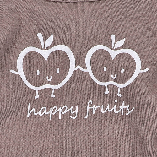 Body z bawełny organicznej Happy Apples Nini brązowy 