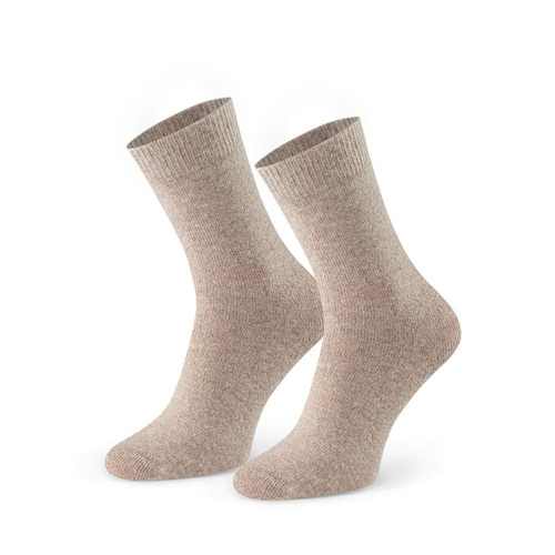 Art.185 Skarpety Steven 004 beżowe  – damskie wełniane zimowe, gładkie