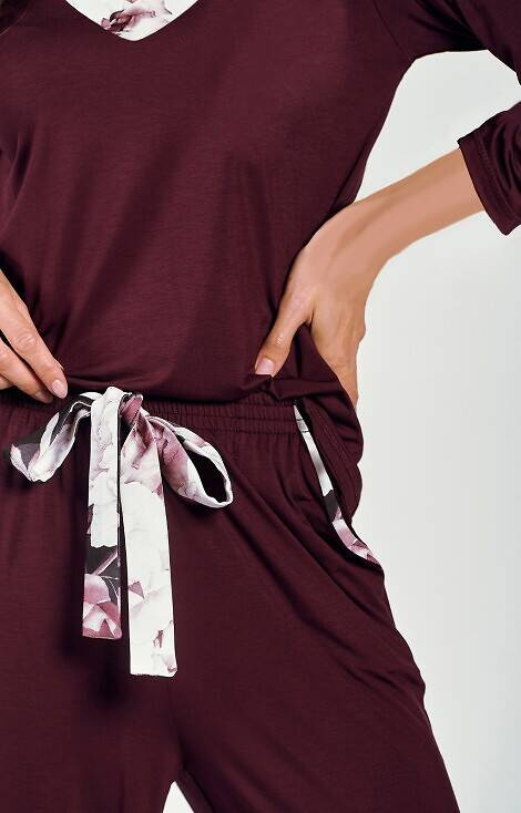 Piżama damska 3221 Indy Taro bakłażan