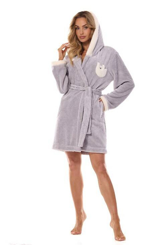 Szlafrok damski 2411 Lazy L&L szary