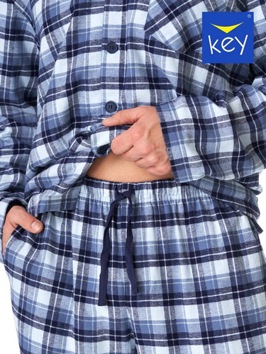  Piżama Męska MNS 426   Key szary kratka
