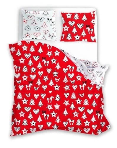 Pościel świąteczna Scandic 047 Faro czerwony