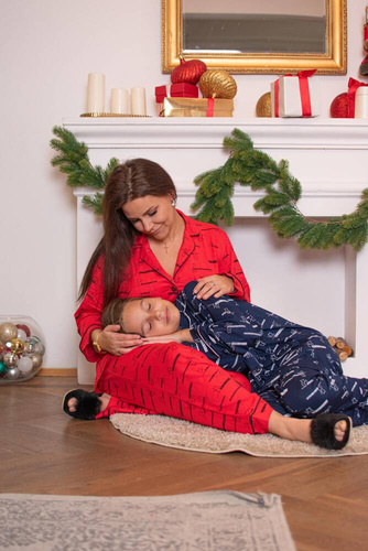 Piżama Damska 718 Madeleine Cat Love Forex - czerwony