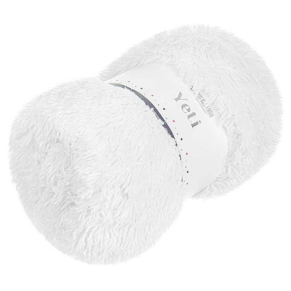 Koc narzuta włochacz futrzak fotelówka Yeti Spod Igły i Nitki pudrowy