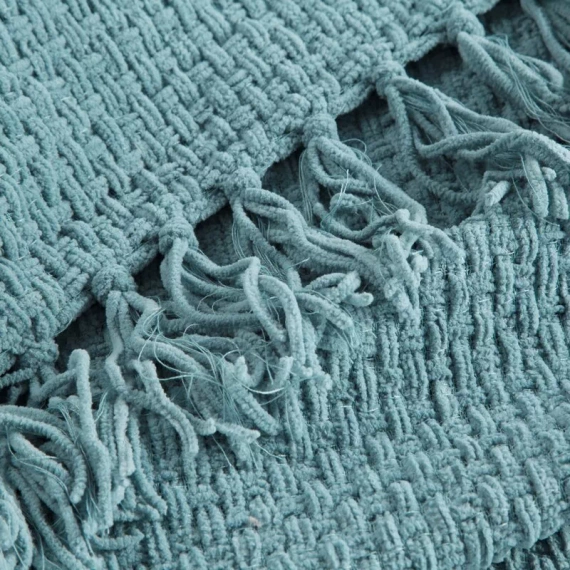 Koc tkany narzuta z frędzlami Suzi Eurofirany miętowy