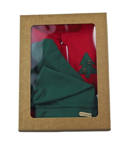 163070 Komplet czapka, apaszka i pajac "Magia Świąt" Nicol - bordo