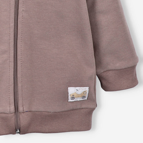 Bluza dresowa na zamek z bawełny organicznej Cute Cars Nini pomarańczowy 