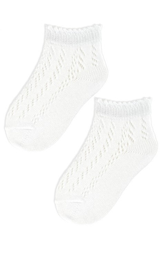 SB112 Skarpety dziecięce ażurowe Noviti białe 