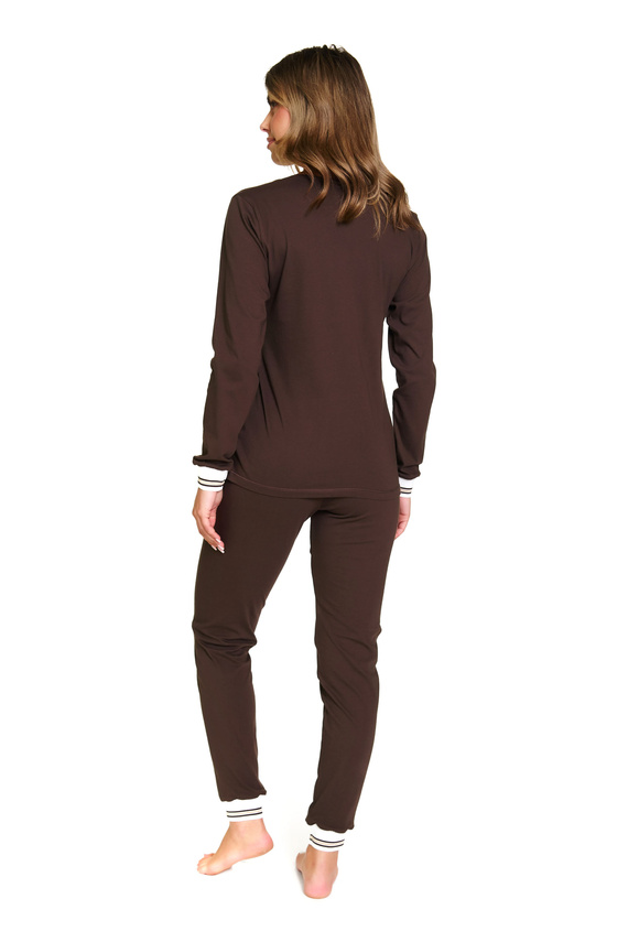 Wygodna bawełniana piżama damska ze ściągaczami – klasyczny fason | Doctor Nap 4504