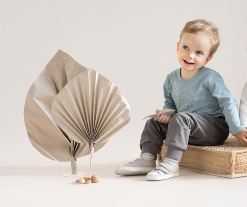 Body z długim rękawem Slow Life Pinokio - niebieski