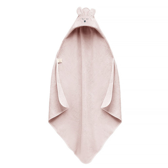 Niemowlęce okrycie kąpielowe z uszami Yosoy - pudrowy róż
