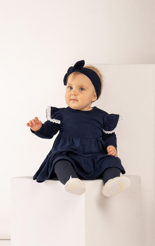 163170 Magia Świąt Sukienko-body + opaska Nicol - granatowy