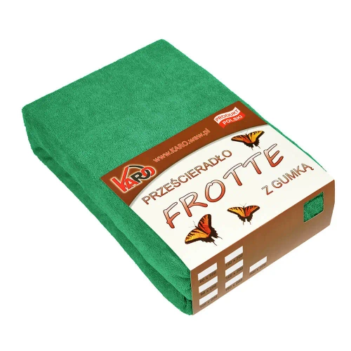 Prześcieradło frotte z gumką KARO - zielony