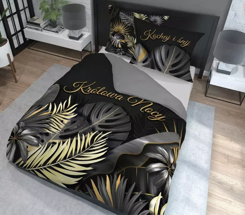 Pościel bawełniana 4423 A Holland 35 Królowa nocy Detexpol grafitowy 