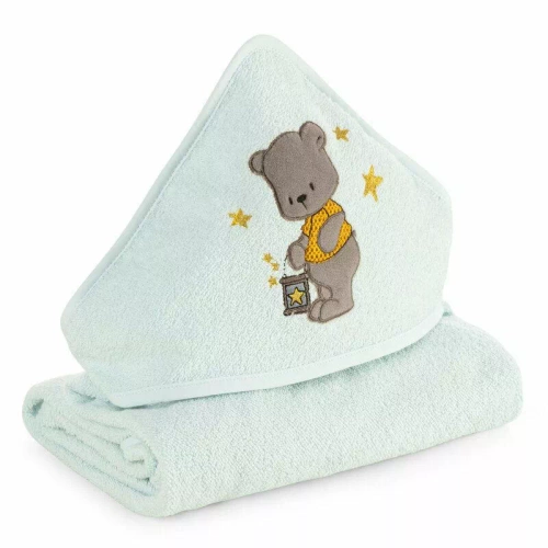 Niemowlęce okrycie kąpielowe Baby 62 Miś Eurofirany miętowy