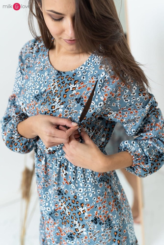 Sukienka ciążowa i do karmienia Lovely Dress Milk&Love granatowa w print