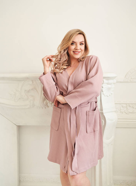 Szlafrok damski Frida ByShelly - brudny róż