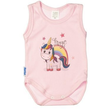 Body niemowlęce ramiączkach Jednorożec Martex różowy