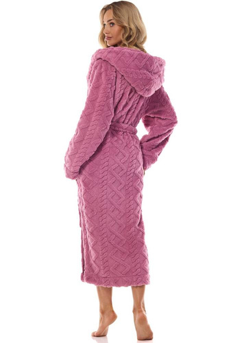 Długi szlafrok damski 2402 Geo Long L&L wiśniowy 