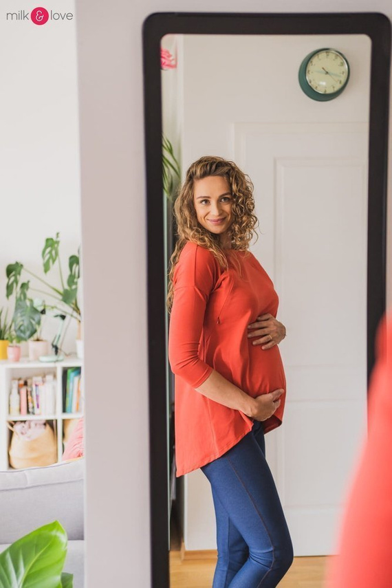 Bluzka ciążowa i do karmienia Mommy Milk&Love morska zieleń