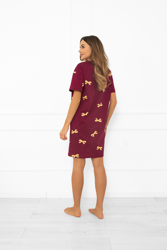 Italian Fashion Kwadro – koszula nocna damska bawełniana z krótkim rękawem