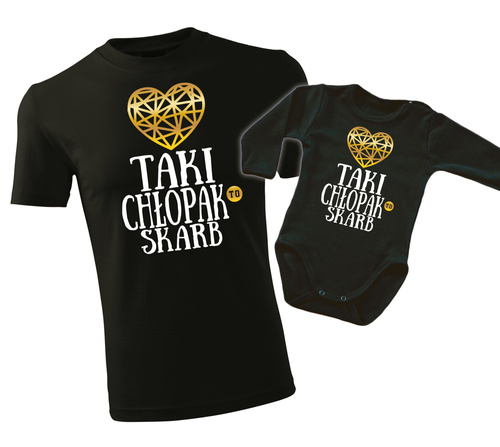 Komplet dla taty i syna "SKARBY" koszulka + body Moocha 