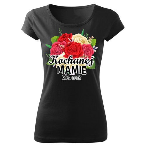 Koszulka damska Dzień Mamy "Kochanej mamie + imię" Moocha czarny